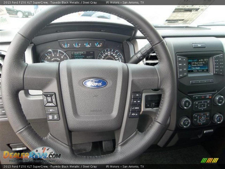 2013 Ford F150 XLT SuperCrew Tuxedo Black Metallic / Steel Gray Photo #13