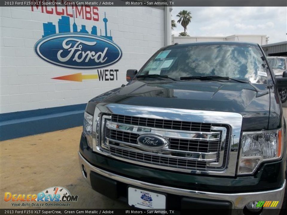 2013 Ford F150 XLT SuperCrew Green Gem Metallic / Adobe Photo #1