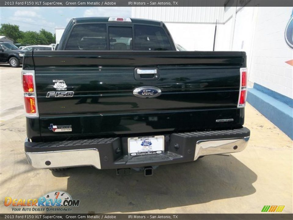 2013 Ford F150 XLT SuperCrew Green Gem Metallic / Adobe Photo #5