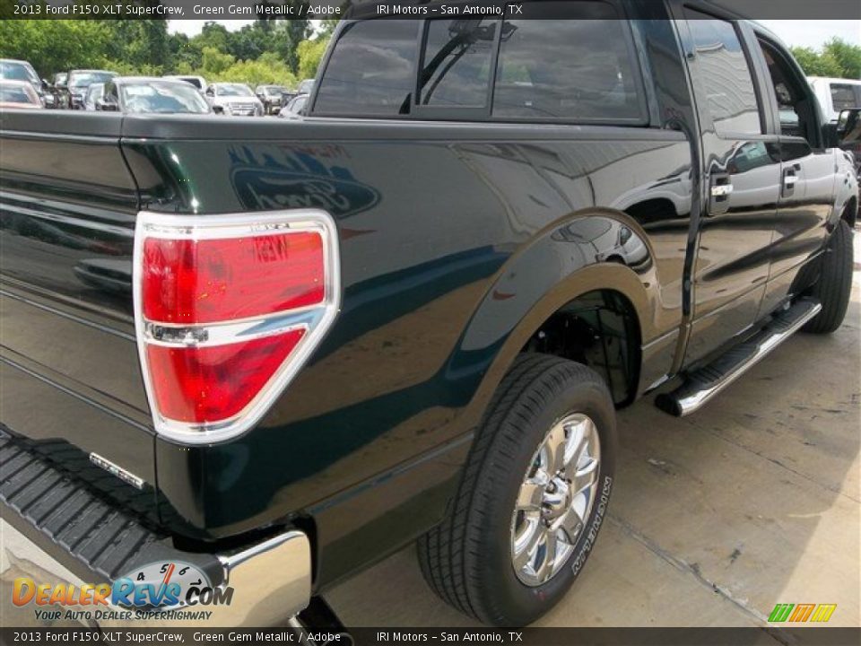 2013 Ford F150 XLT SuperCrew Green Gem Metallic / Adobe Photo #7