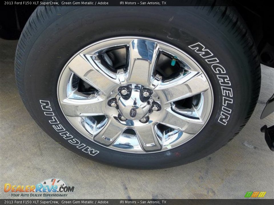 2013 Ford F150 XLT SuperCrew Green Gem Metallic / Adobe Photo #9