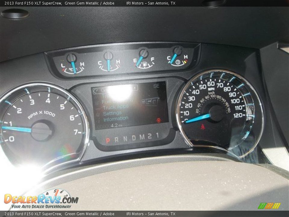2013 Ford F150 XLT SuperCrew Green Gem Metallic / Adobe Photo #14