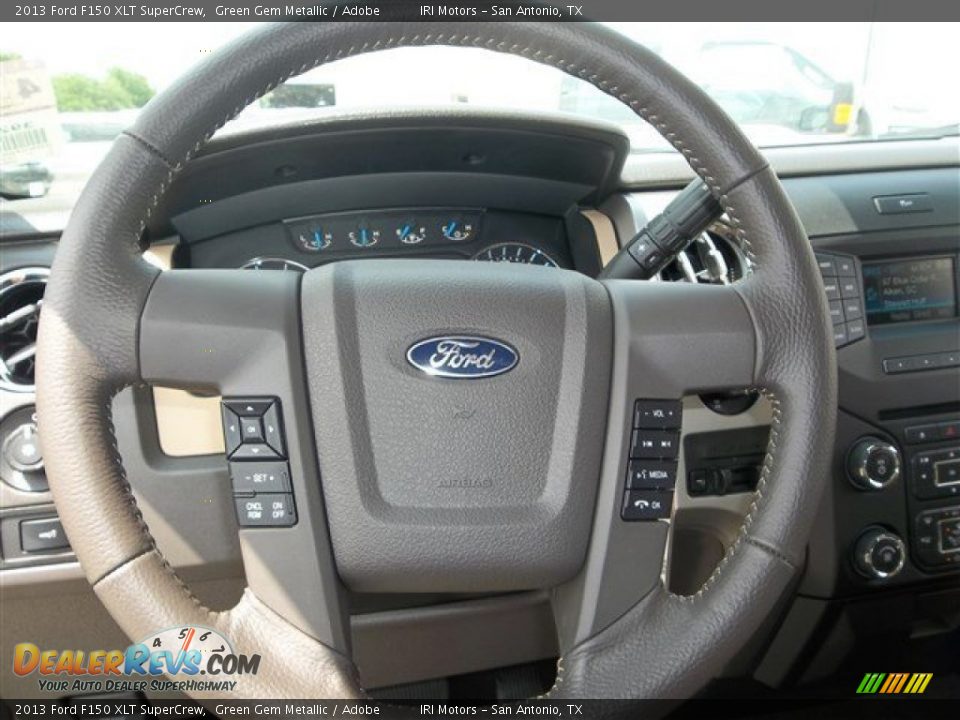 2013 Ford F150 XLT SuperCrew Green Gem Metallic / Adobe Photo #15