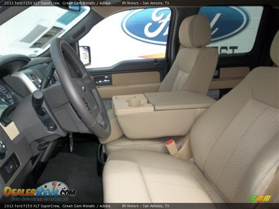 2013 Ford F150 XLT SuperCrew Green Gem Metallic / Adobe Photo #19