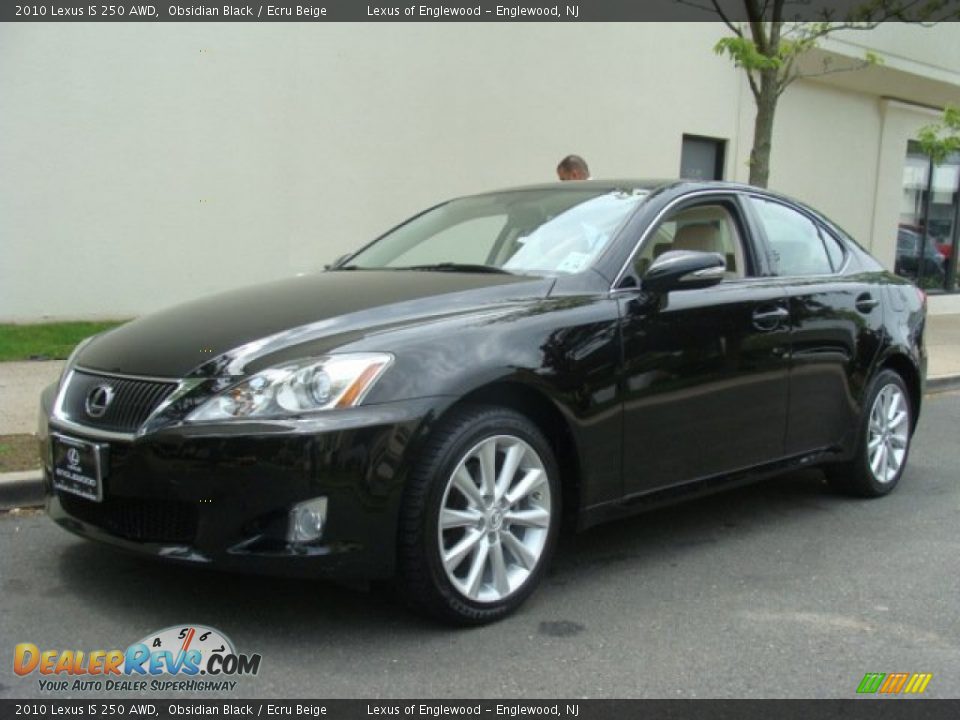 2010 Lexus IS 250 AWD Obsidian Black / Ecru Beige Photo #1