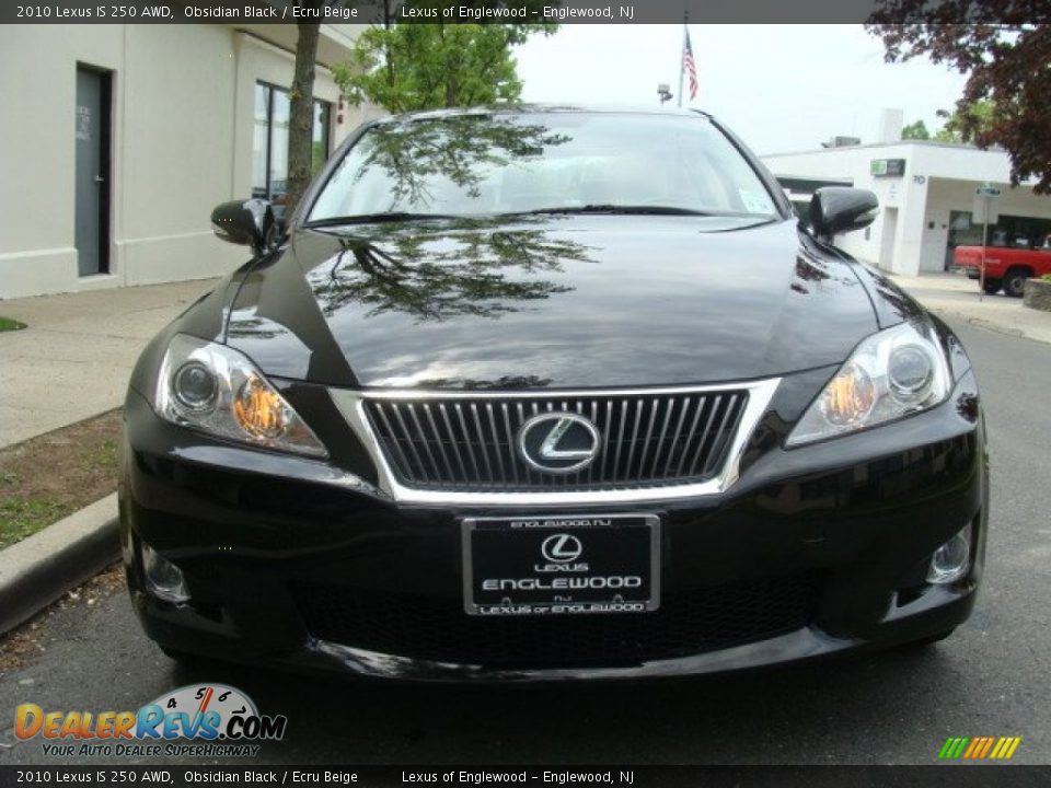 2010 Lexus IS 250 AWD Obsidian Black / Ecru Beige Photo #2