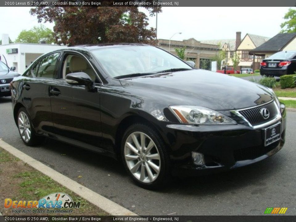 2010 Lexus IS 250 AWD Obsidian Black / Ecru Beige Photo #3