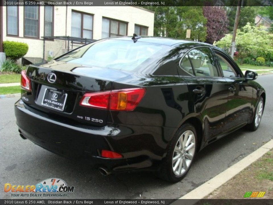 2010 Lexus IS 250 AWD Obsidian Black / Ecru Beige Photo #4