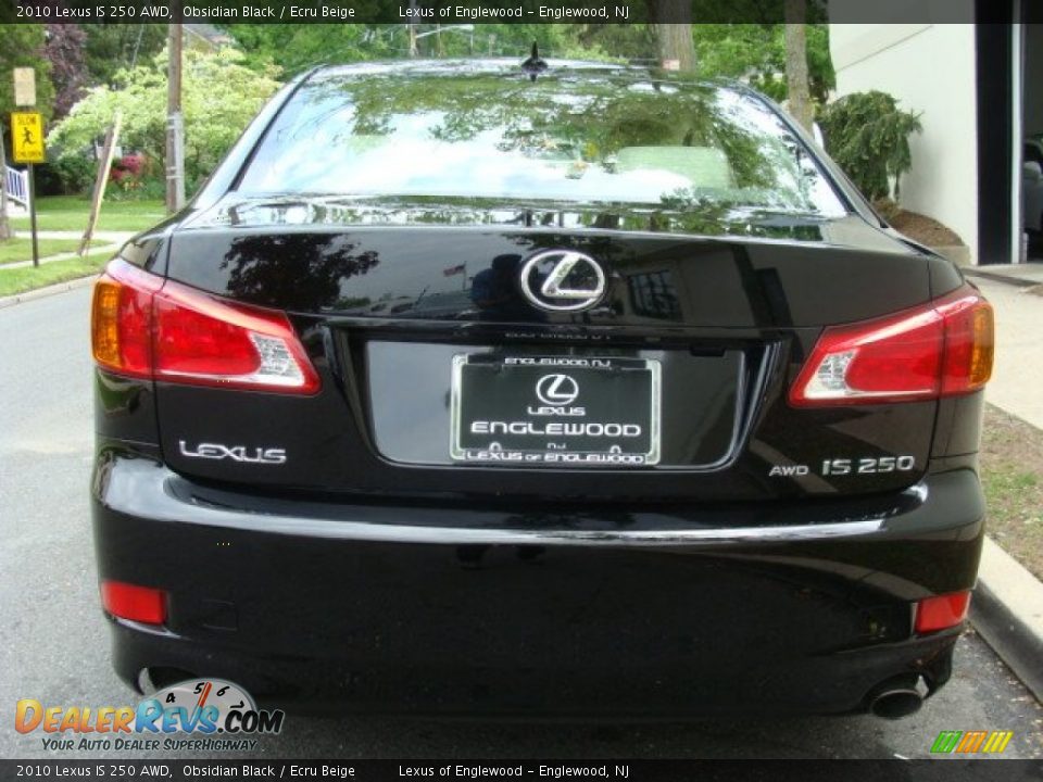 2010 Lexus IS 250 AWD Obsidian Black / Ecru Beige Photo #5