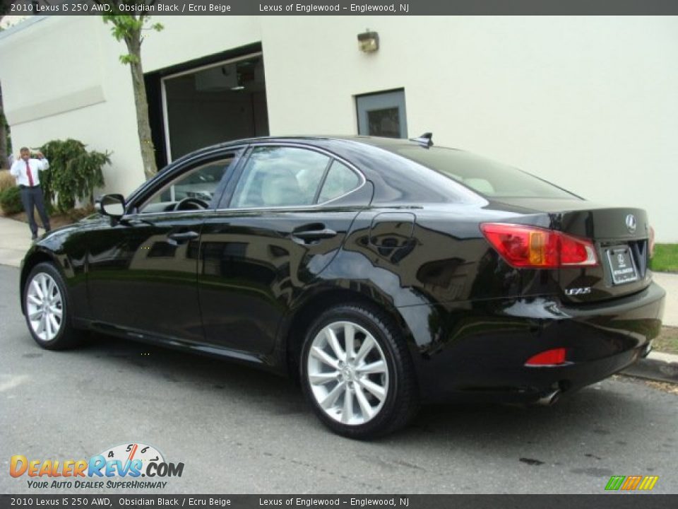 2010 Lexus IS 250 AWD Obsidian Black / Ecru Beige Photo #6