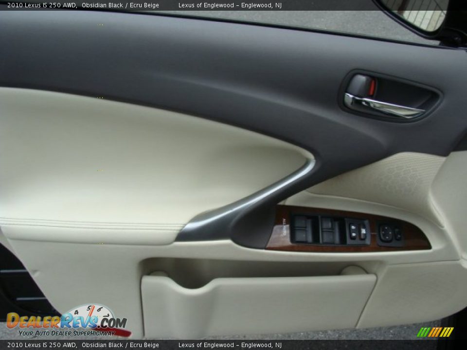 2010 Lexus IS 250 AWD Obsidian Black / Ecru Beige Photo #7
