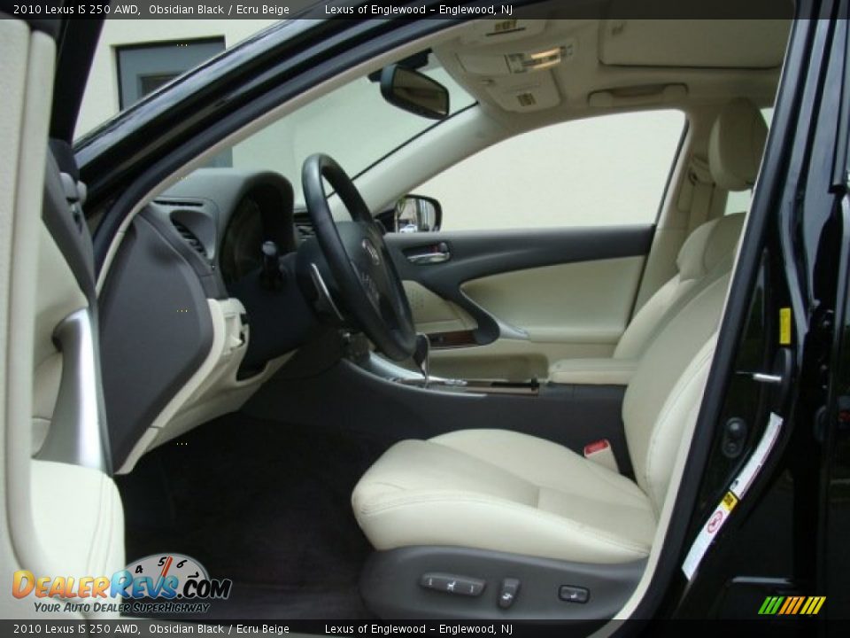 2010 Lexus IS 250 AWD Obsidian Black / Ecru Beige Photo #9