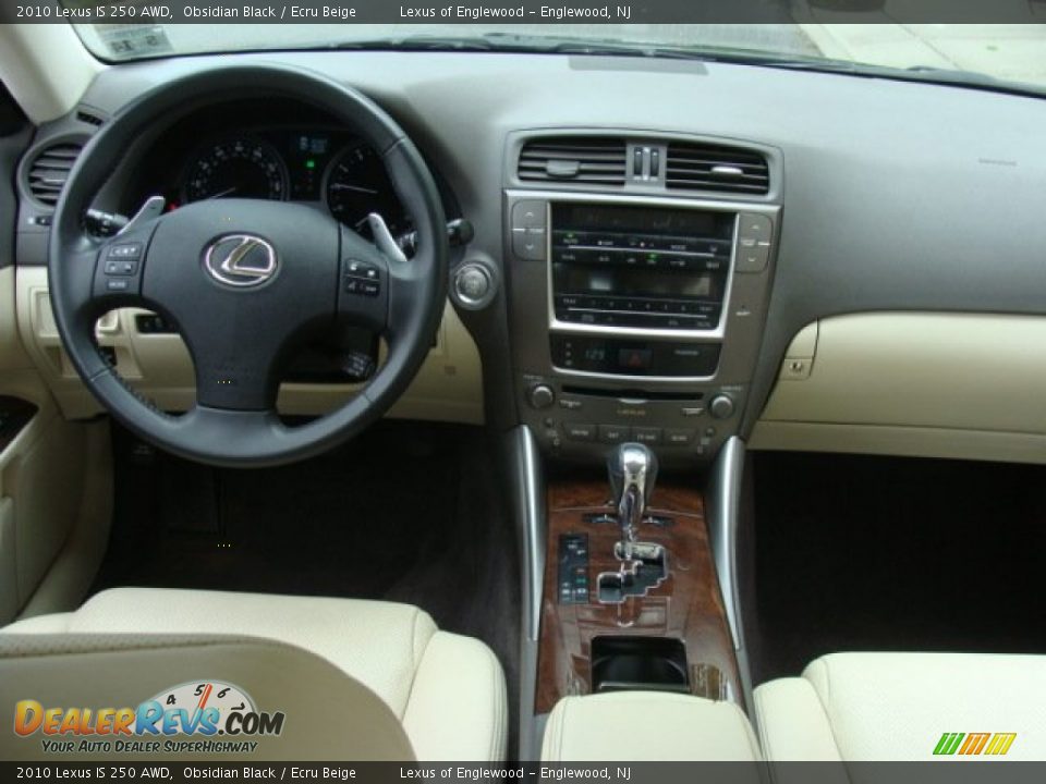 2010 Lexus IS 250 AWD Obsidian Black / Ecru Beige Photo #11