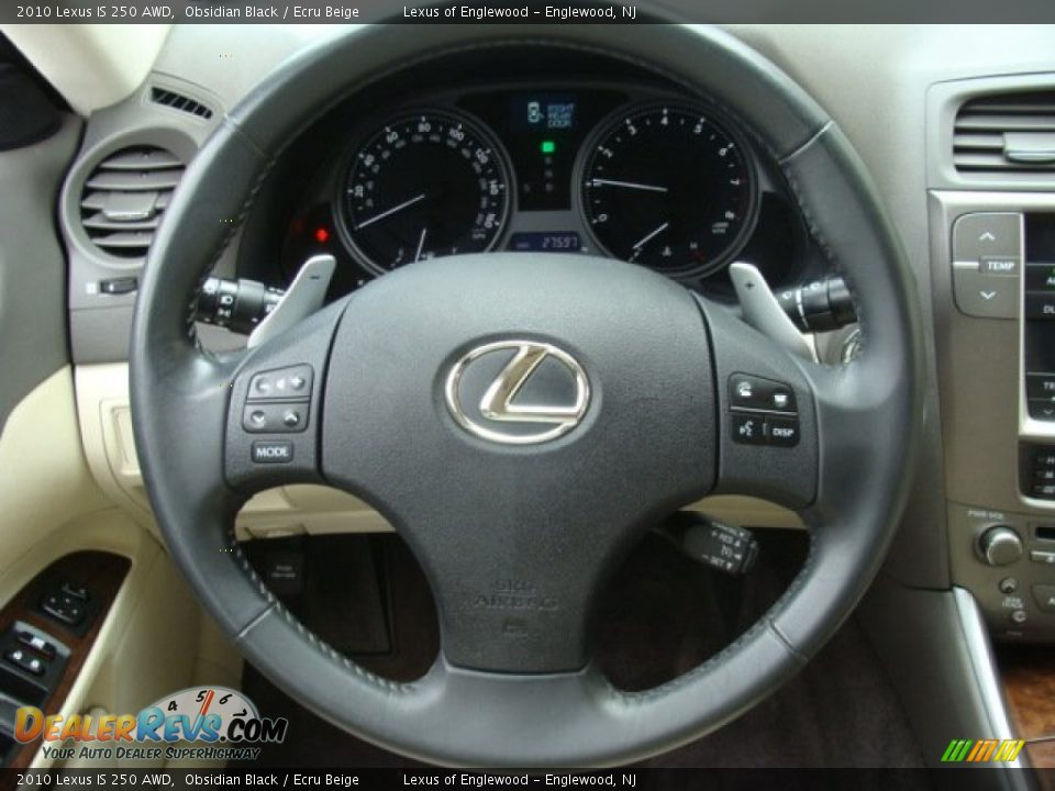 2010 Lexus IS 250 AWD Obsidian Black / Ecru Beige Photo #13