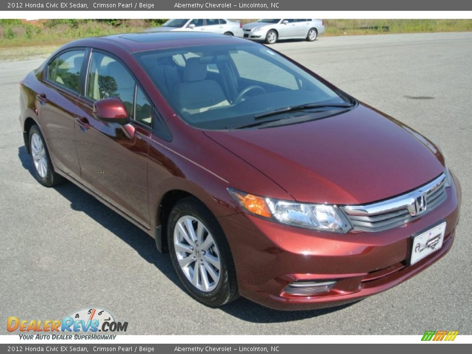 2012 Honda Civic EX Sedan Crimson Pearl / Beige Photo #1
