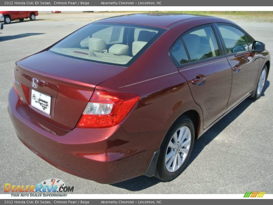 2012 Honda Civic EX Sedan Crimson Pearl / Beige Photo #5