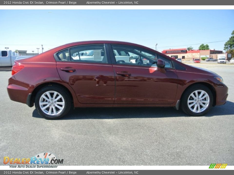 2012 Honda Civic EX Sedan Crimson Pearl / Beige Photo #6