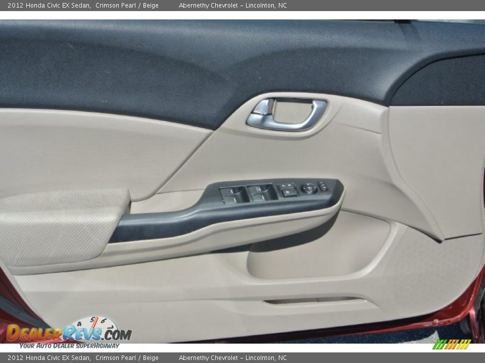 2012 Honda Civic EX Sedan Crimson Pearl / Beige Photo #9