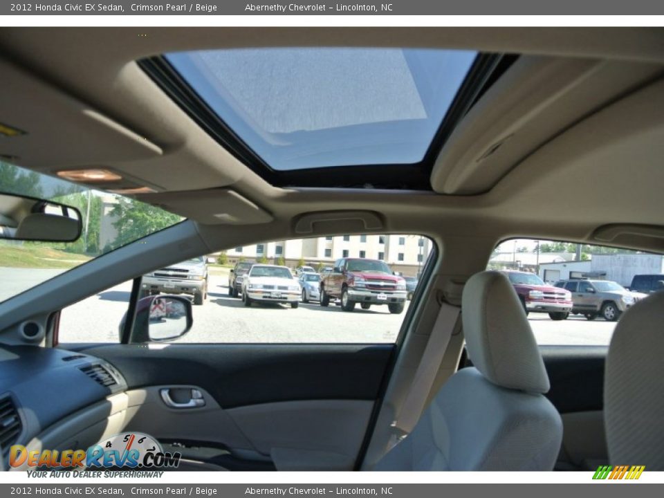 2012 Honda Civic EX Sedan Crimson Pearl / Beige Photo #10