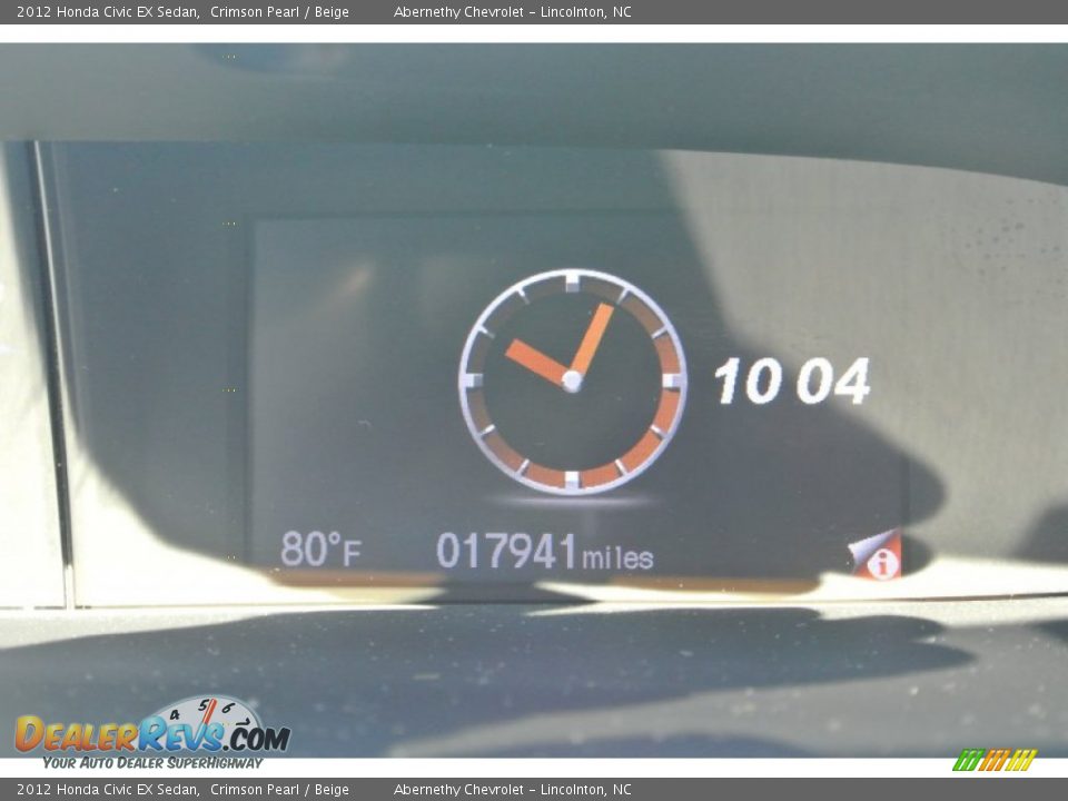 2012 Honda Civic EX Sedan Crimson Pearl / Beige Photo #14