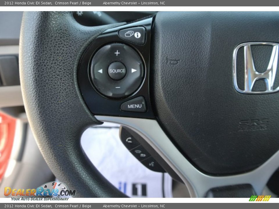2012 Honda Civic EX Sedan Crimson Pearl / Beige Photo #15