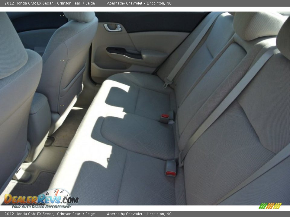 2012 Honda Civic EX Sedan Crimson Pearl / Beige Photo #16