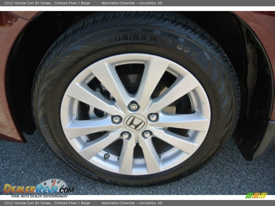 2012 Honda Civic EX Sedan Crimson Pearl / Beige Photo #21