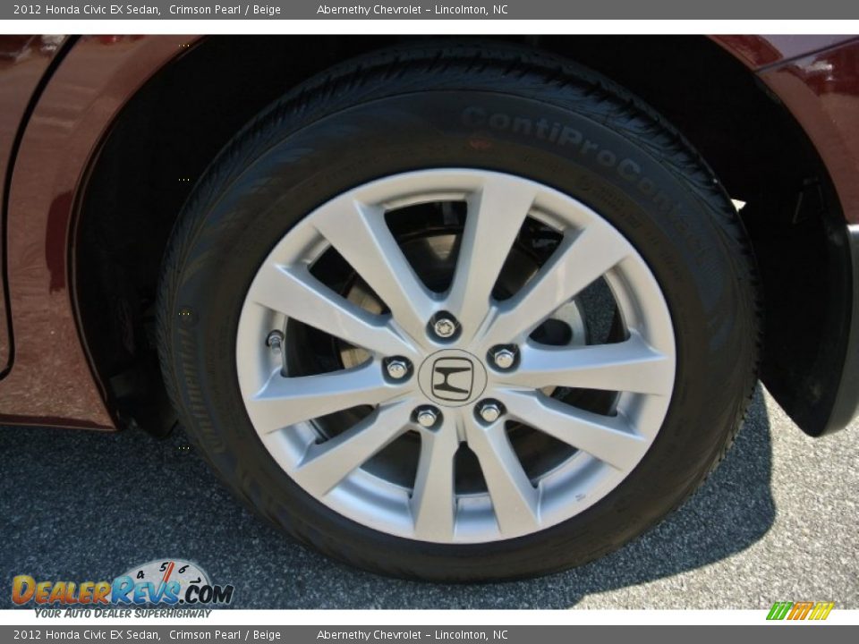 2012 Honda Civic EX Sedan Crimson Pearl / Beige Photo #22