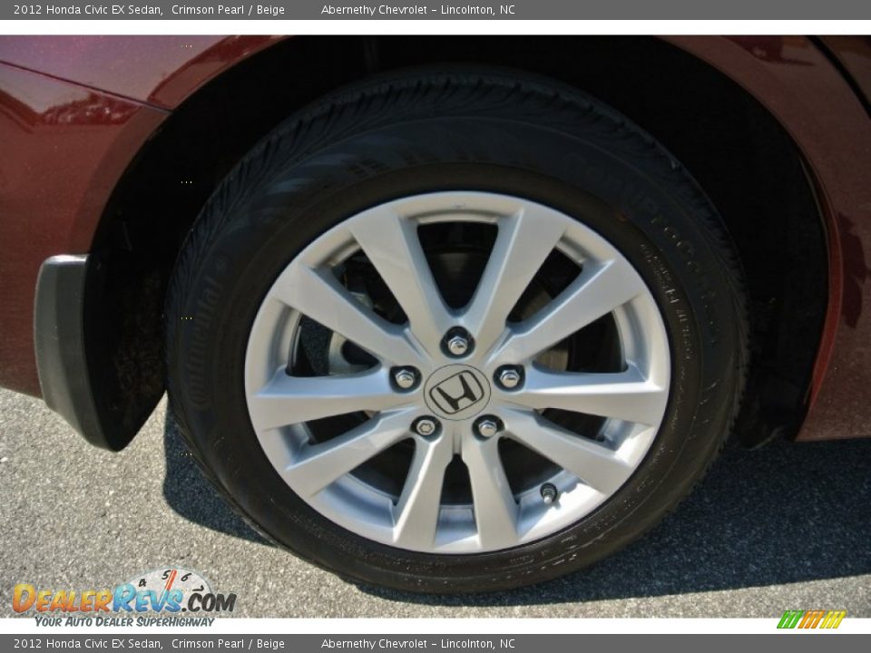 2012 Honda Civic EX Sedan Crimson Pearl / Beige Photo #23