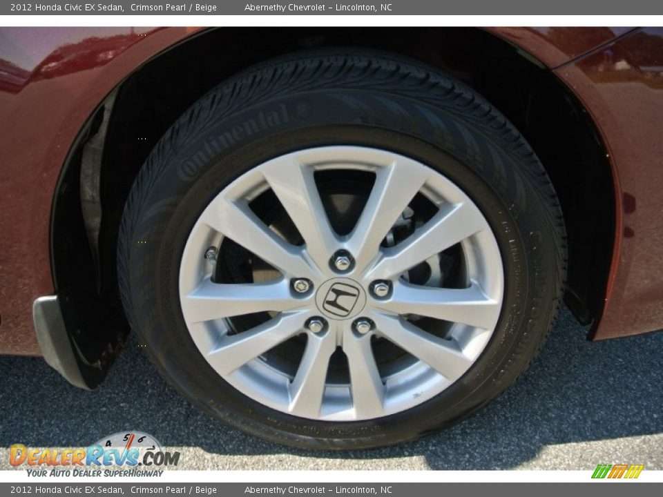 2012 Honda Civic EX Sedan Crimson Pearl / Beige Photo #24