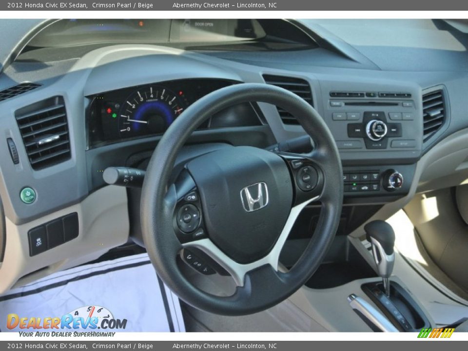 2012 Honda Civic EX Sedan Crimson Pearl / Beige Photo #25