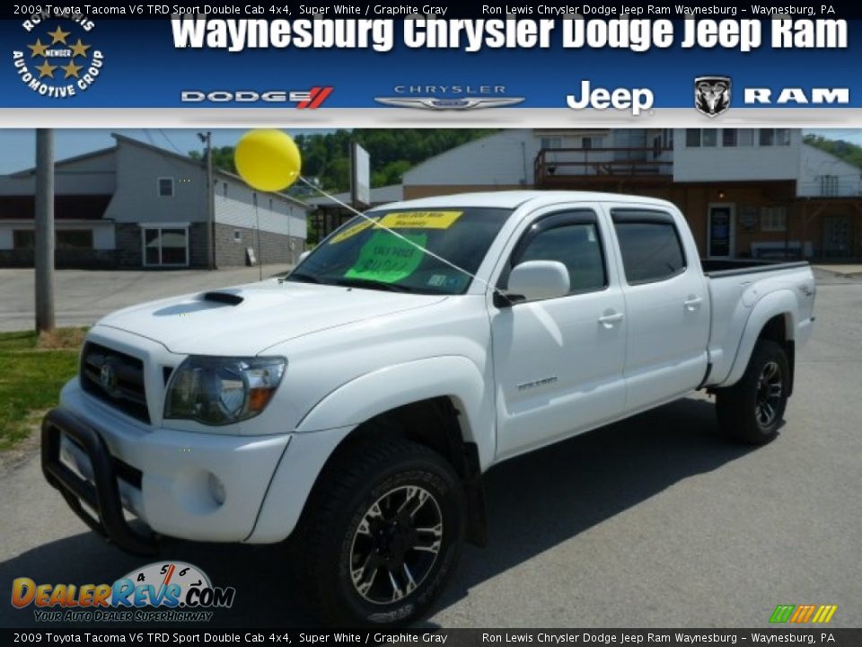 2009 Toyota Tacoma V6 TRD Sport Double Cab 4x4 Super White / Graphite Gray Photo #1