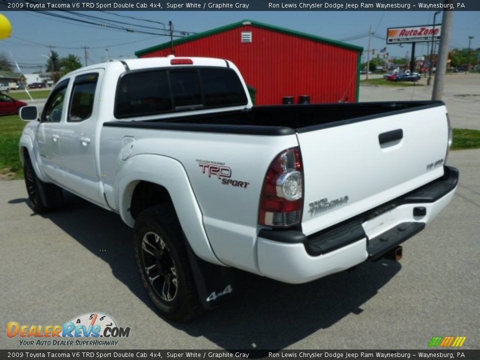 2009 Toyota Tacoma V6 TRD Sport Double Cab 4x4 Super White / Graphite Gray Photo #3