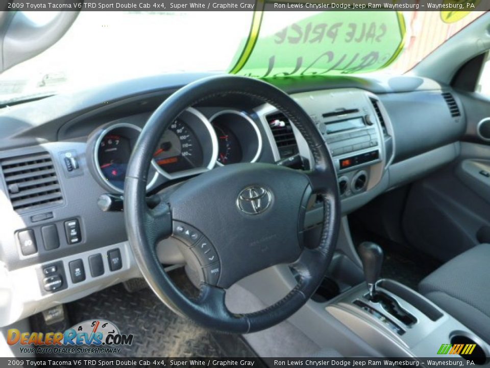 2009 Toyota Tacoma V6 TRD Sport Double Cab 4x4 Super White / Graphite Gray Photo #11