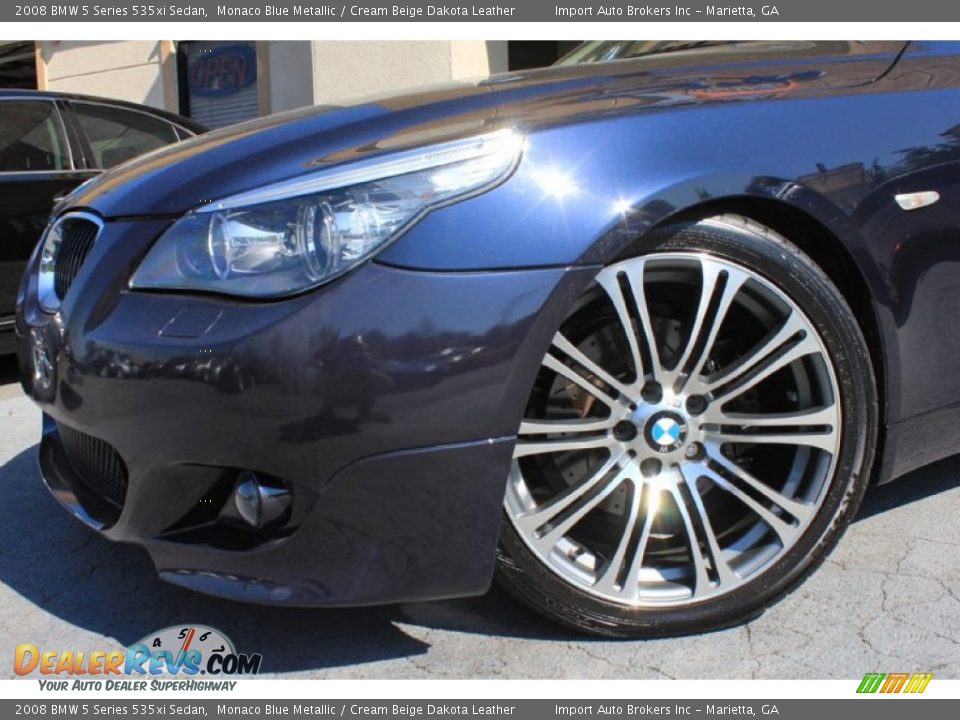2008 BMW 5 Series 535xi Sedan Monaco Blue Metallic / Cream Beige Dakota Leather Photo #2