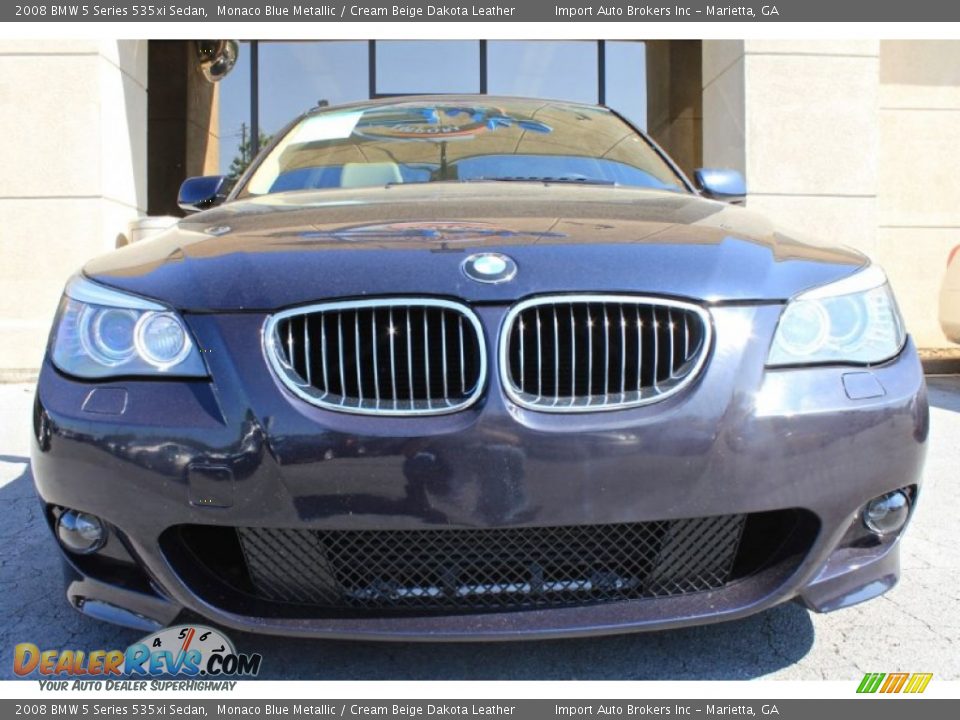 2008 BMW 5 Series 535xi Sedan Monaco Blue Metallic / Cream Beige Dakota Leather Photo #3