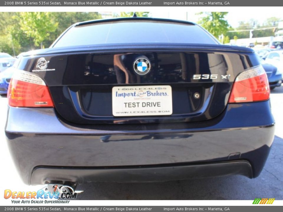 2008 BMW 5 Series 535xi Sedan Monaco Blue Metallic / Cream Beige Dakota Leather Photo #4