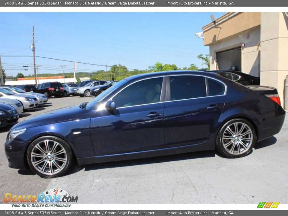 2008 BMW 5 Series 535xi Sedan Monaco Blue Metallic / Cream Beige Dakota Leather Photo #5