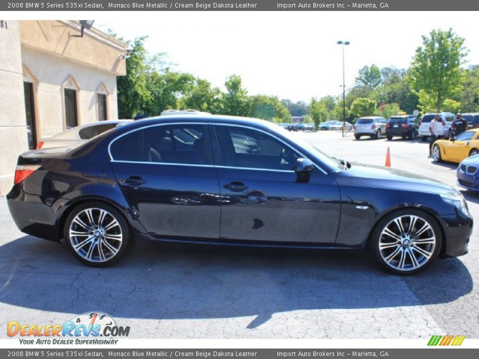 2008 BMW 5 Series 535xi Sedan Monaco Blue Metallic / Cream Beige Dakota Leather Photo #6
