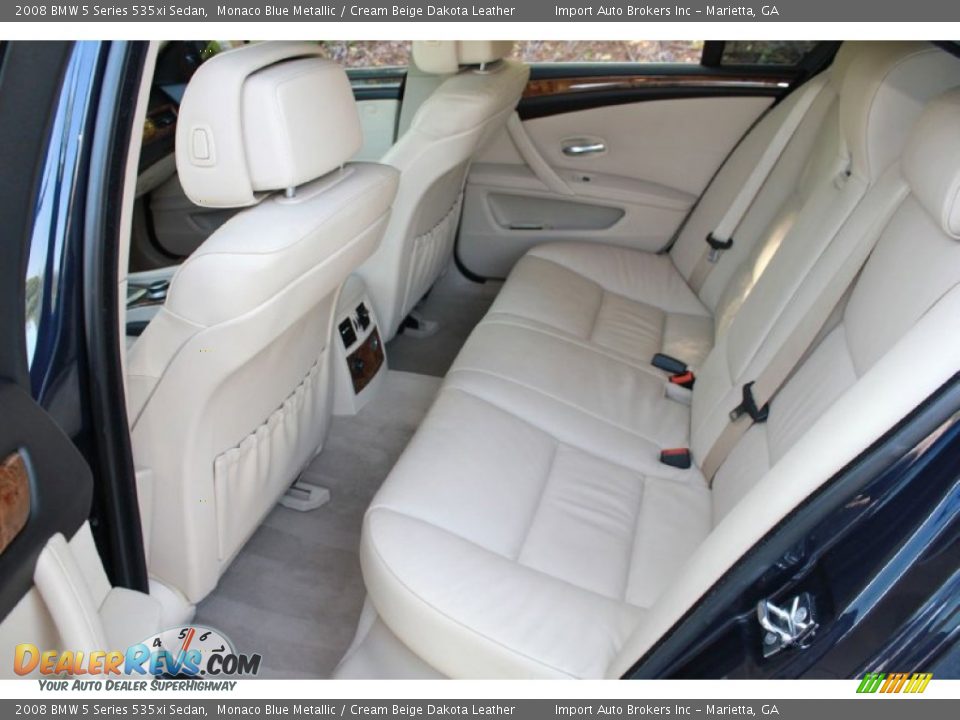 2008 BMW 5 Series 535xi Sedan Monaco Blue Metallic / Cream Beige Dakota Leather Photo #15