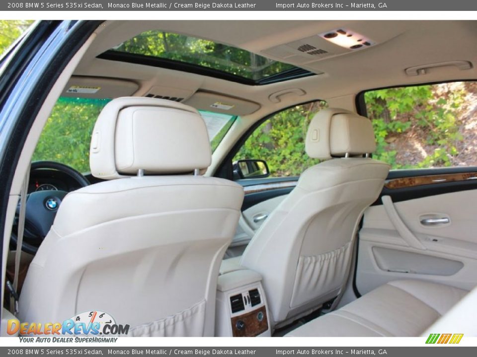 2008 BMW 5 Series 535xi Sedan Monaco Blue Metallic / Cream Beige Dakota Leather Photo #16