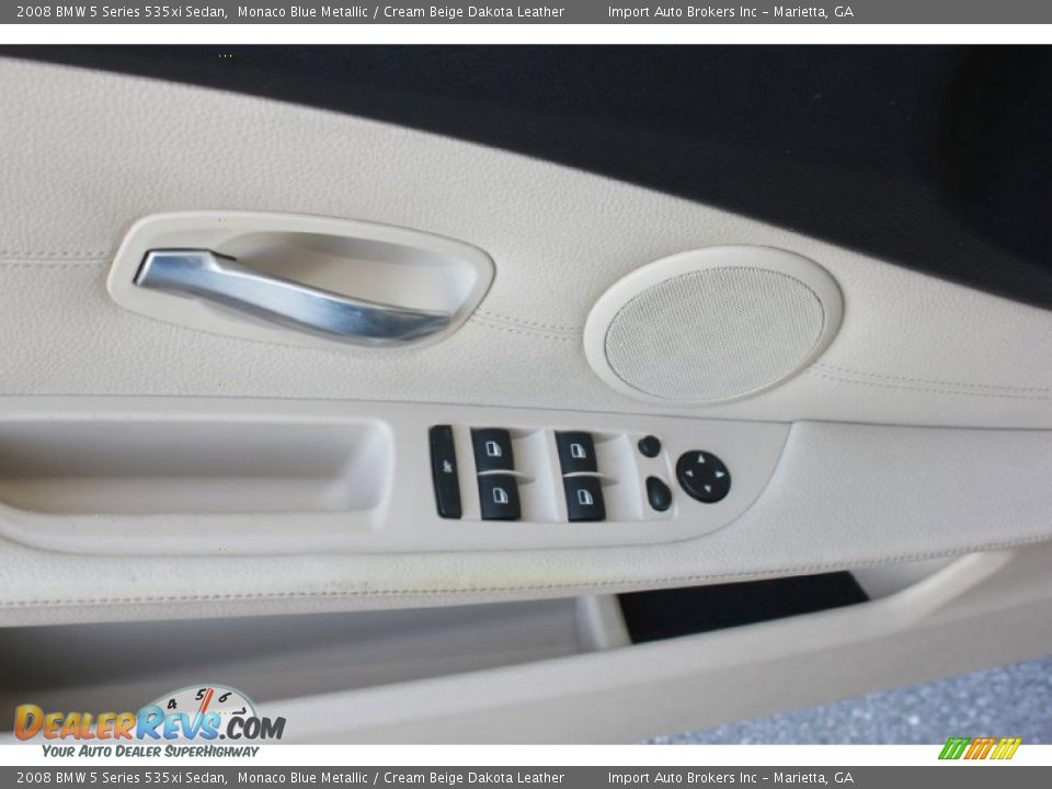 2008 BMW 5 Series 535xi Sedan Monaco Blue Metallic / Cream Beige Dakota Leather Photo #17