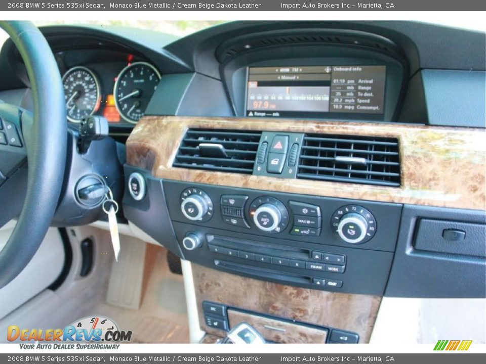 2008 BMW 5 Series 535xi Sedan Monaco Blue Metallic / Cream Beige Dakota Leather Photo #20
