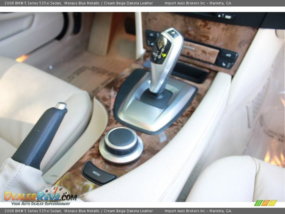 2008 BMW 5 Series 535xi Sedan Monaco Blue Metallic / Cream Beige Dakota Leather Photo #22