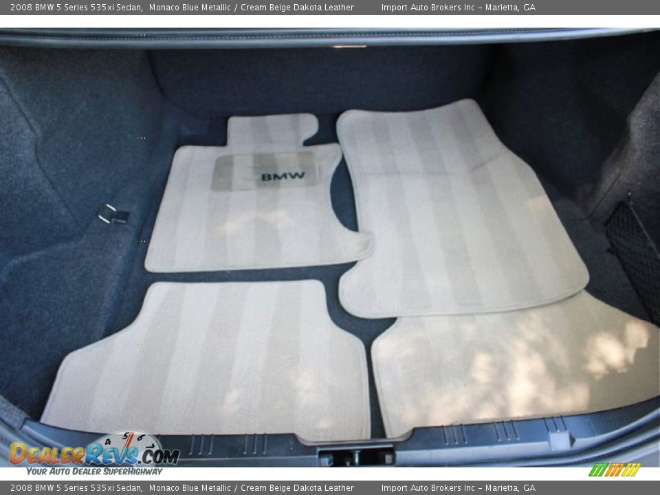 2008 BMW 5 Series 535xi Sedan Monaco Blue Metallic / Cream Beige Dakota Leather Photo #35