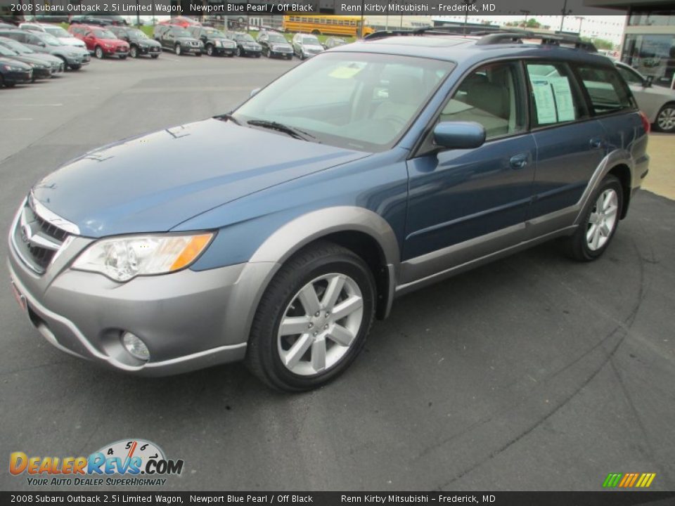 2008 Subaru Outback 2.5i Limited Wagon Newport Blue Pearl / Off Black Photo #3