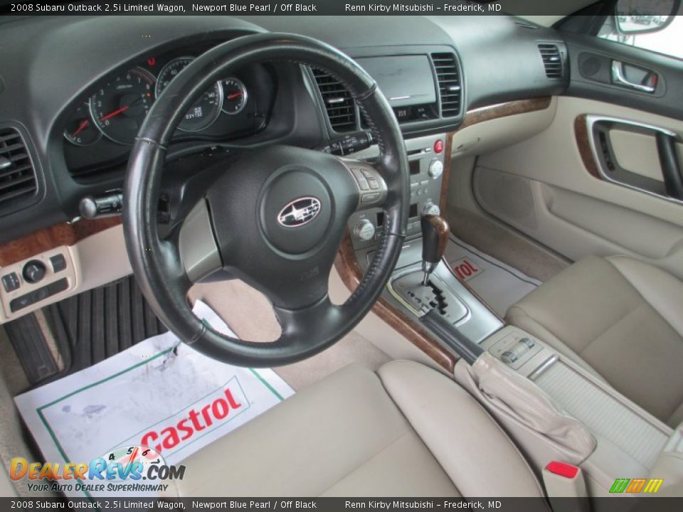 Off Black Interior - 2008 Subaru Outback 2.5i Limited Wagon Photo #11
