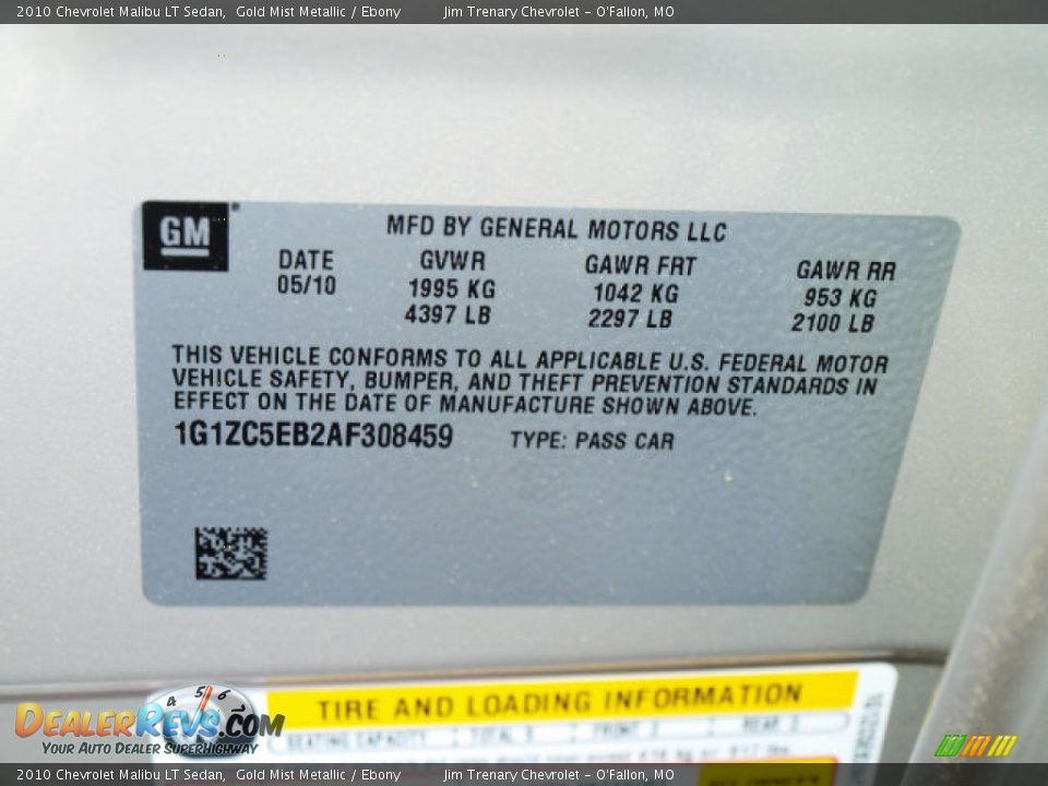 2010 Chevrolet Malibu LT Sedan Gold Mist Metallic / Ebony Photo #17