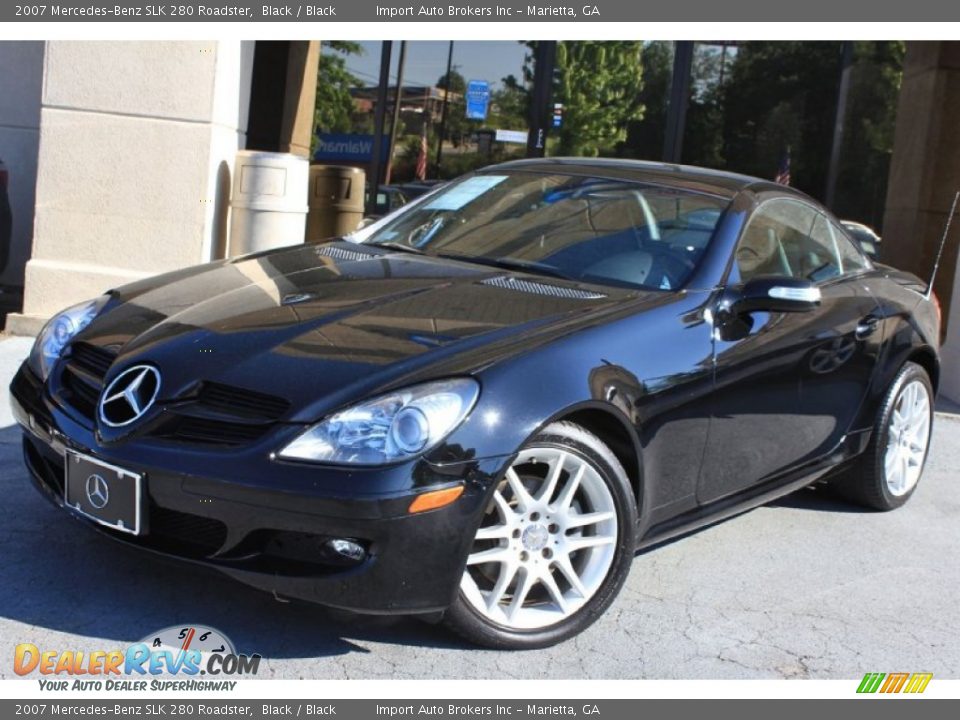2007 Mercedes-Benz SLK 280 Roadster Black / Black Photo #28