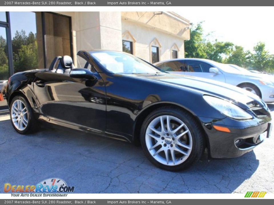 2007 Mercedes-Benz SLK 280 Roadster Black / Black Photo #30